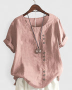Elisavie | Chic Short Sleeve Blouse for Everyday Wear
