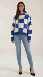 Emma Checkered Knit Sweater