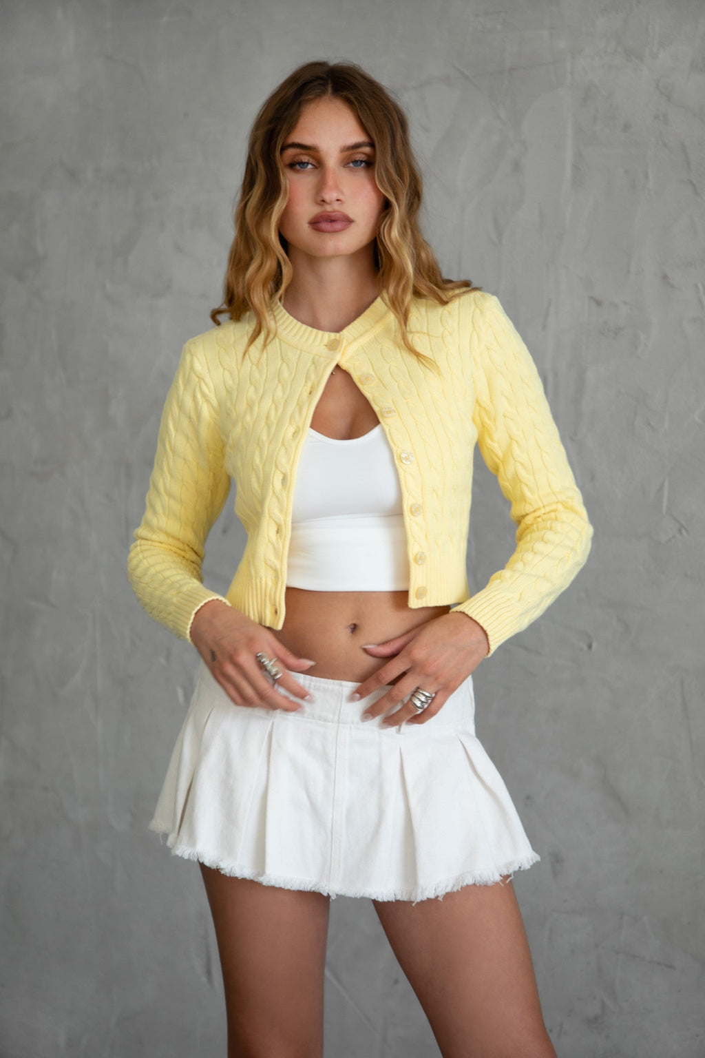 NOAH Cable Knit Cardigan Top