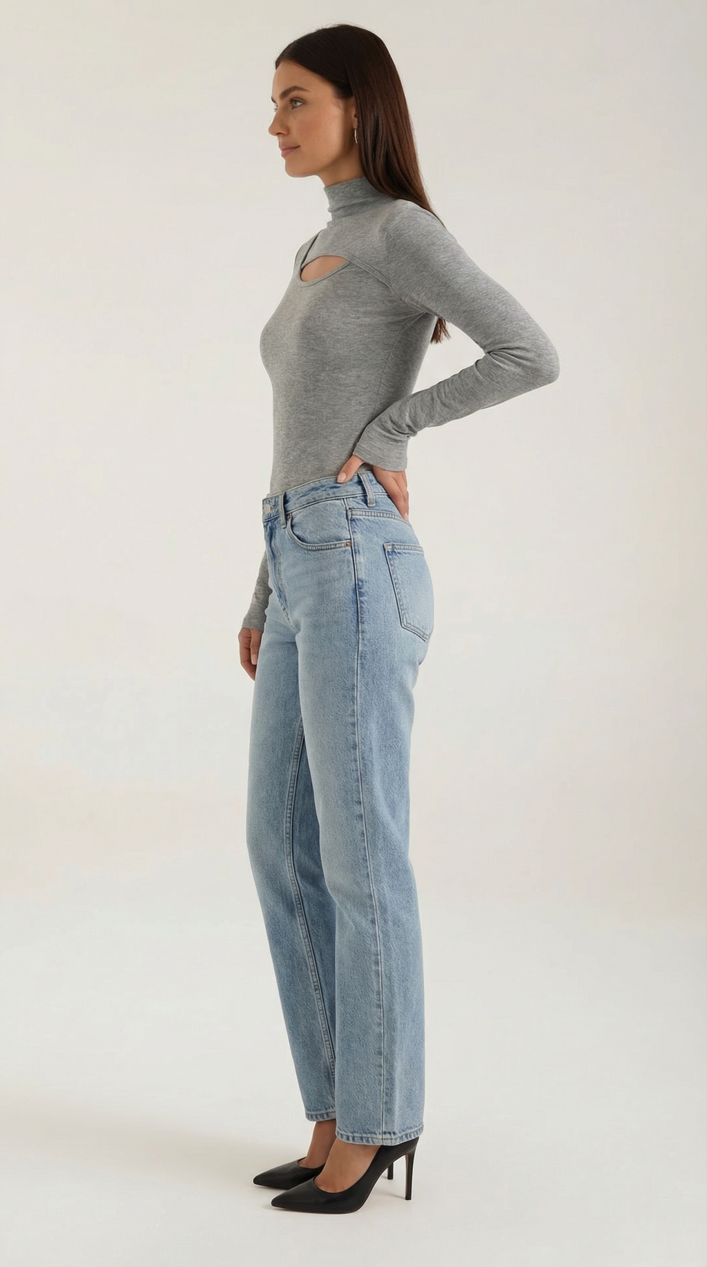 Barbara Chic Cutout Long-Sleeve Knit Top