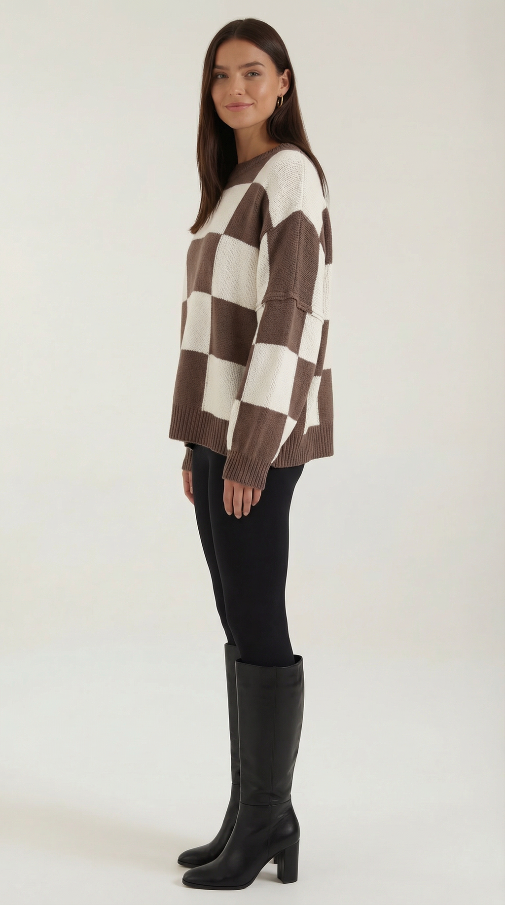 Emma Checkered Knit Sweater