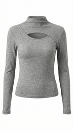 Barbara Chic Cutout Long-Sleeve Knit Top