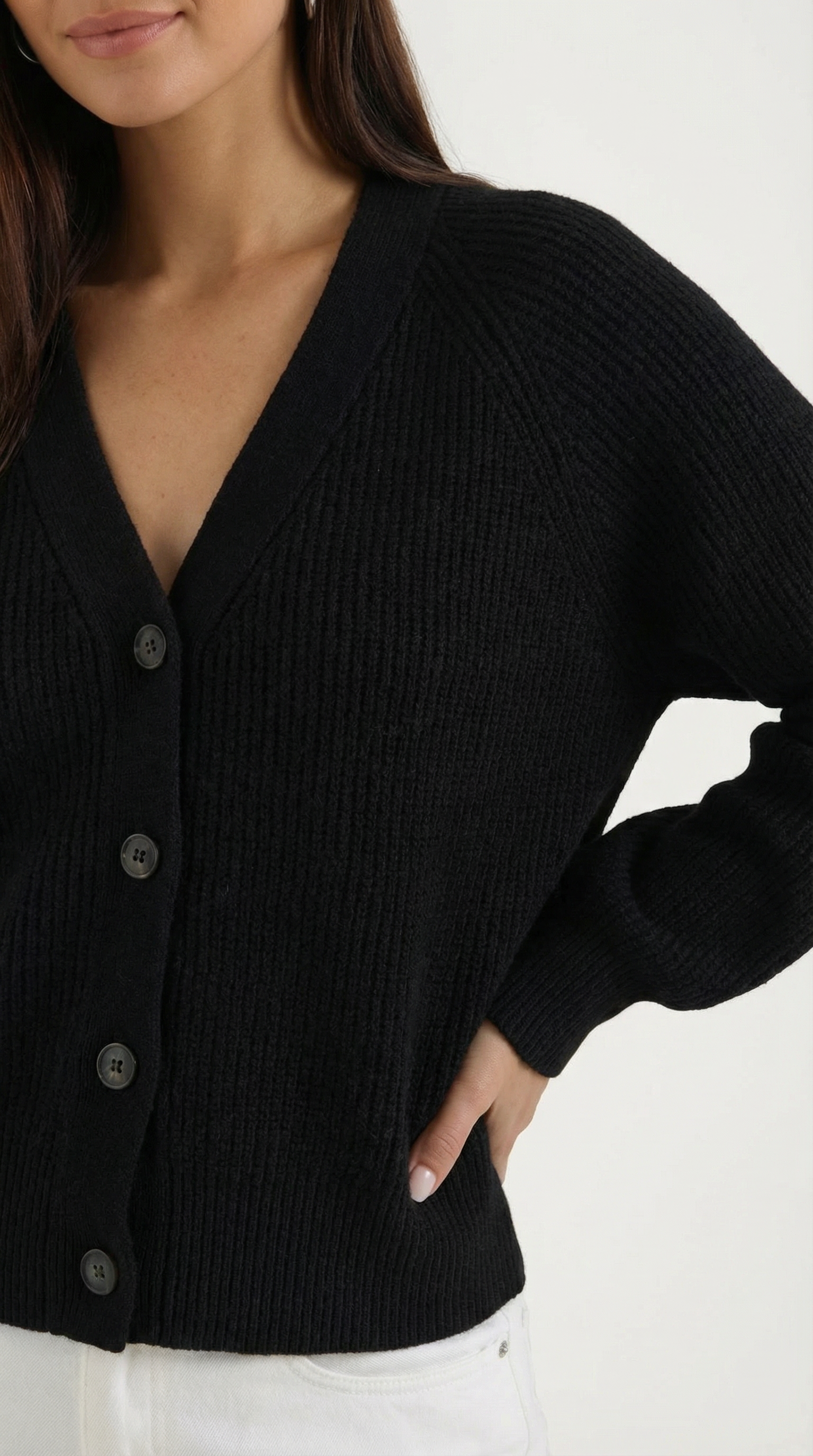 Jessica V-Neck Buttoned Cardigan