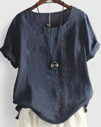 Elisavie | Chic Short Sleeve Blouse for Everyday Wear