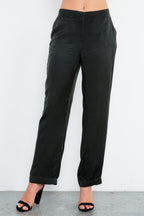 Cupro Flared Pull On Pants