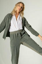 Mixed Media Drawstring Jogger