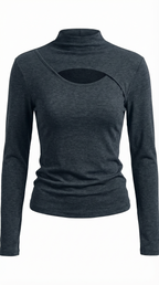 Barbara Chic Cutout Long-Sleeve Knit Top
