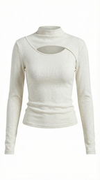 Barbara Chic Cutout Long-Sleeve Knit Top