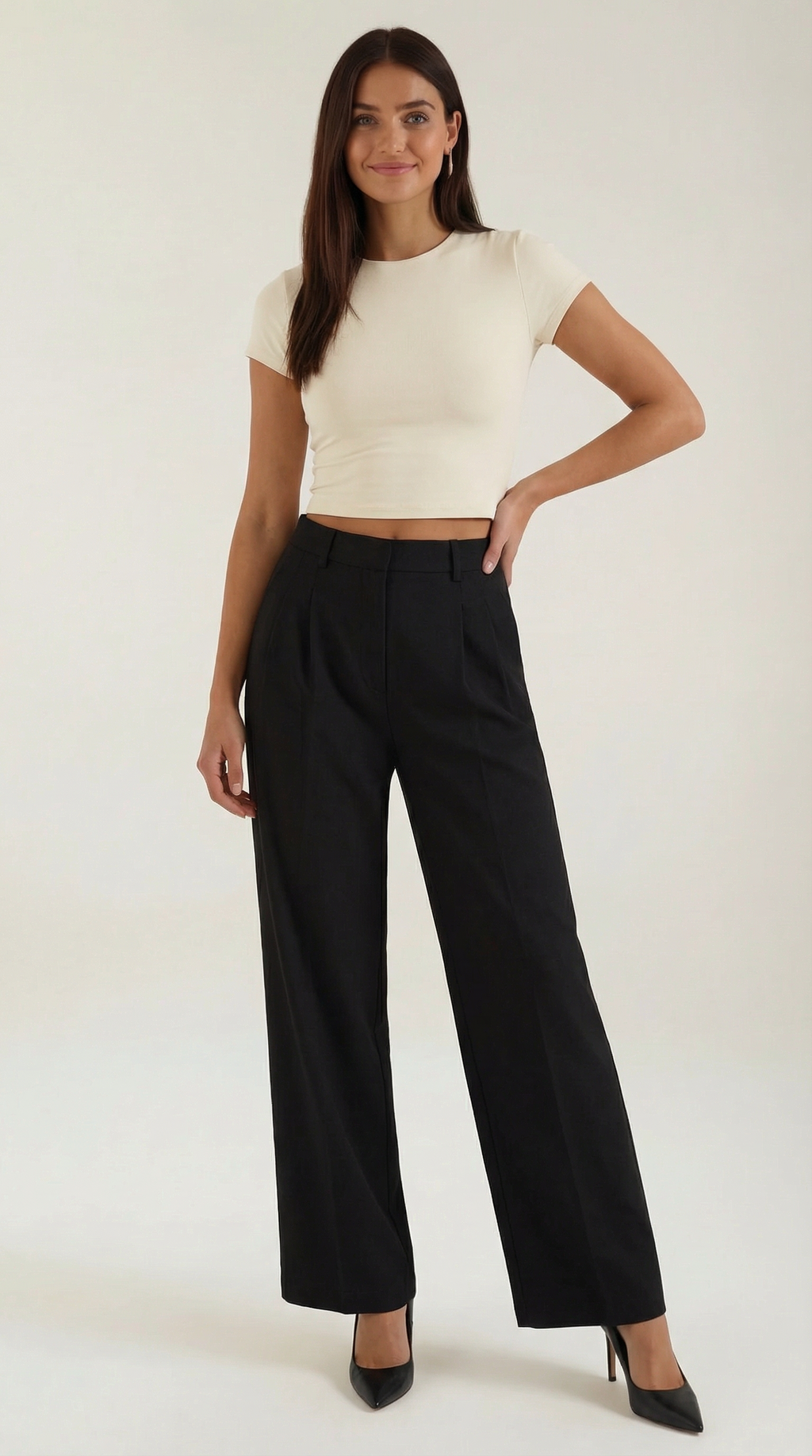 Dorothy Pleated Straight-Cut Trousers