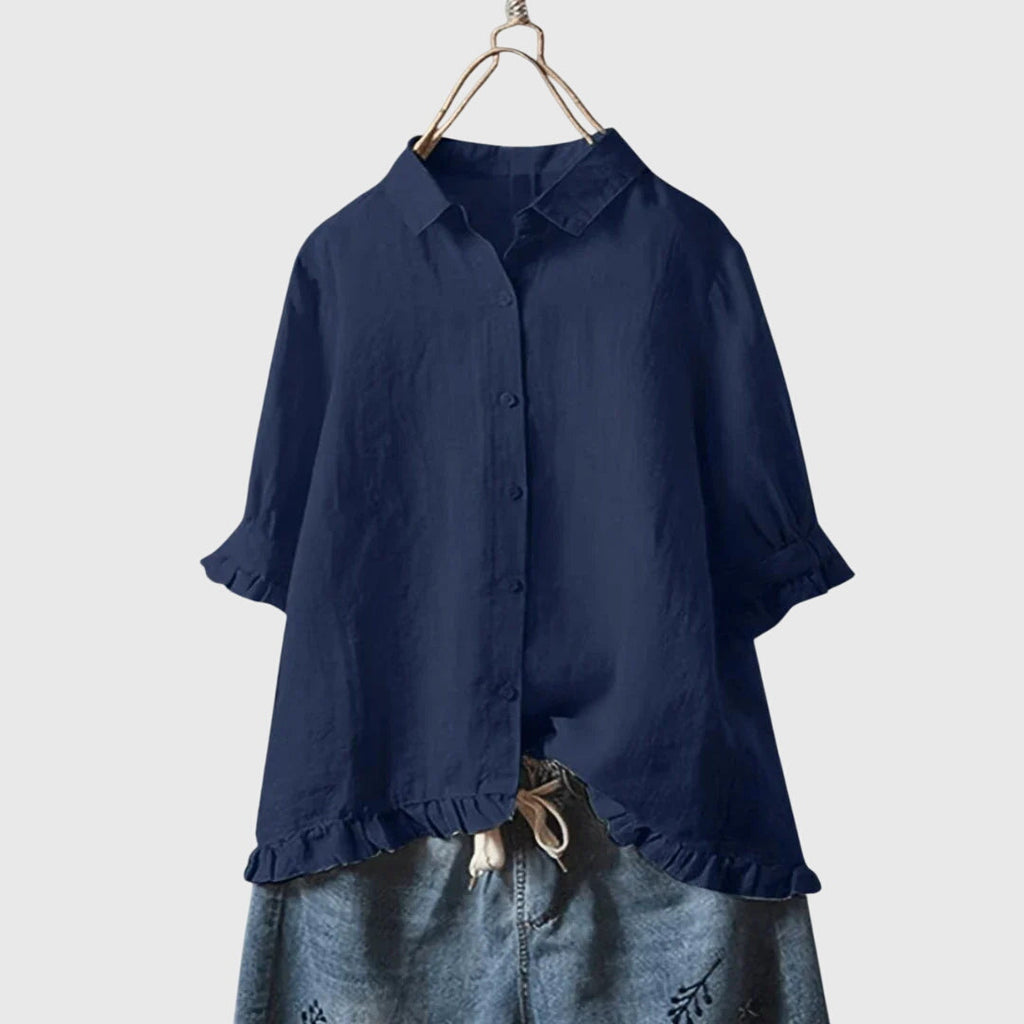 Pamela™ | Chic Cotton Blend Shirt for Any Occasion