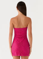 Dangerous Kind Beaded Mini Dress - Hot Pink