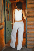 CASSE Fleece Gingham Boxer Detail Sweatpants