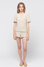 Fringe Hem Rope Trim Shorts