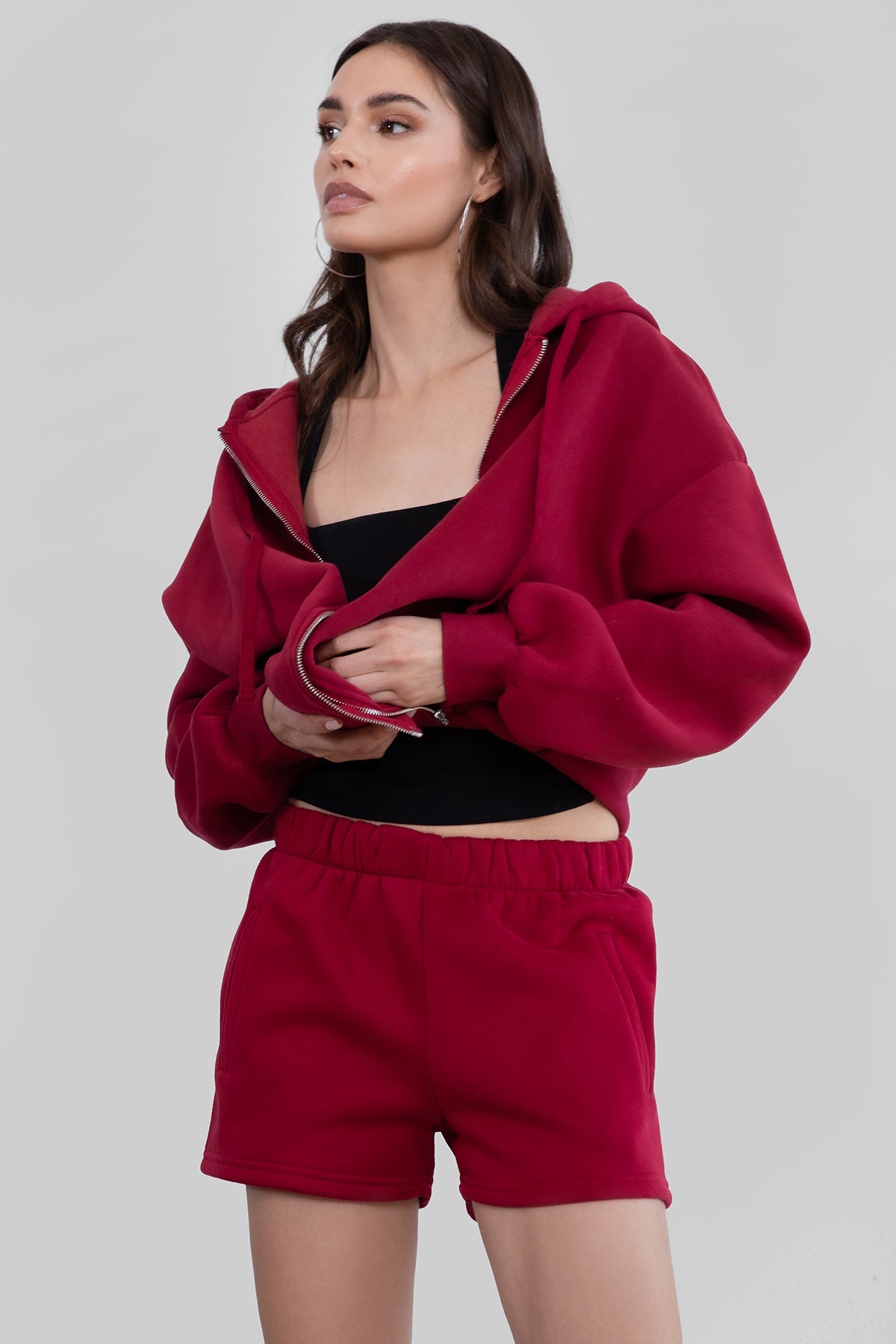 Momo Plush Fleece Casual High Waist Shorts