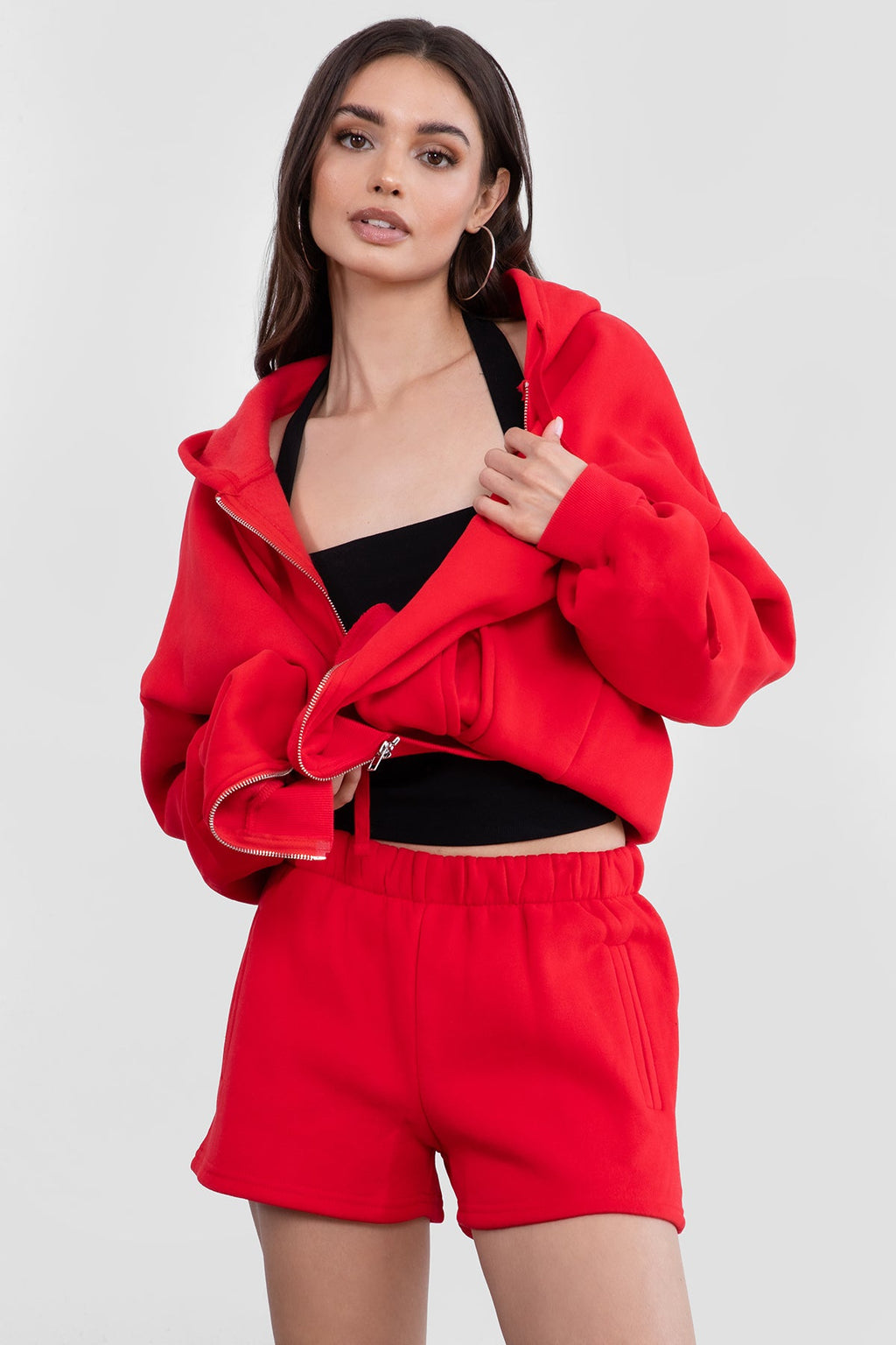 Momo Plush Fleece Casual High Waist Shorts