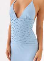 Miliano Handwoven Maxi Dress - Blue