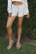 ROWAN Linen Low Rise Drawstring Shorts