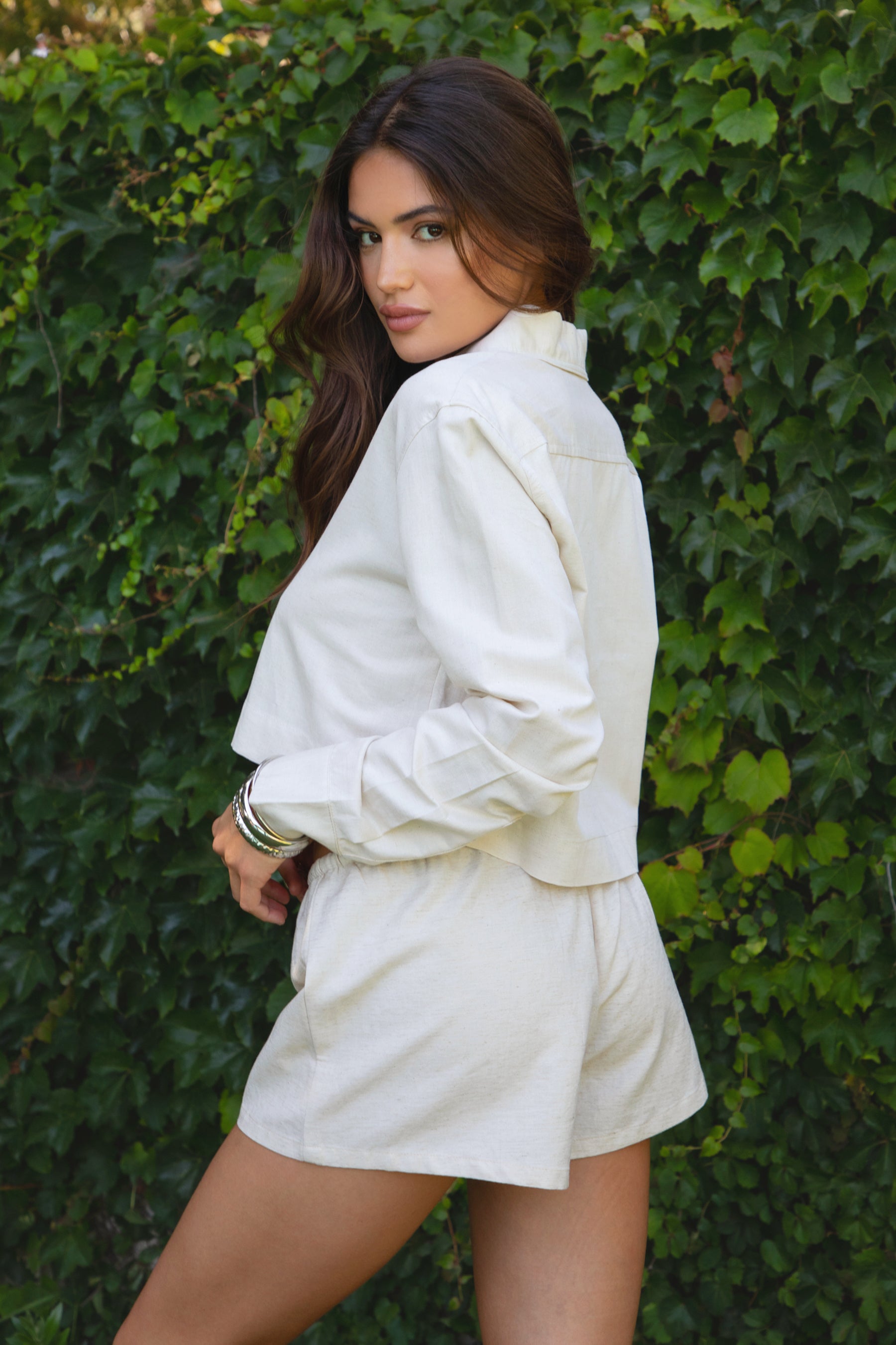 ROWAN Linen Low Rise Drawstring Shorts
