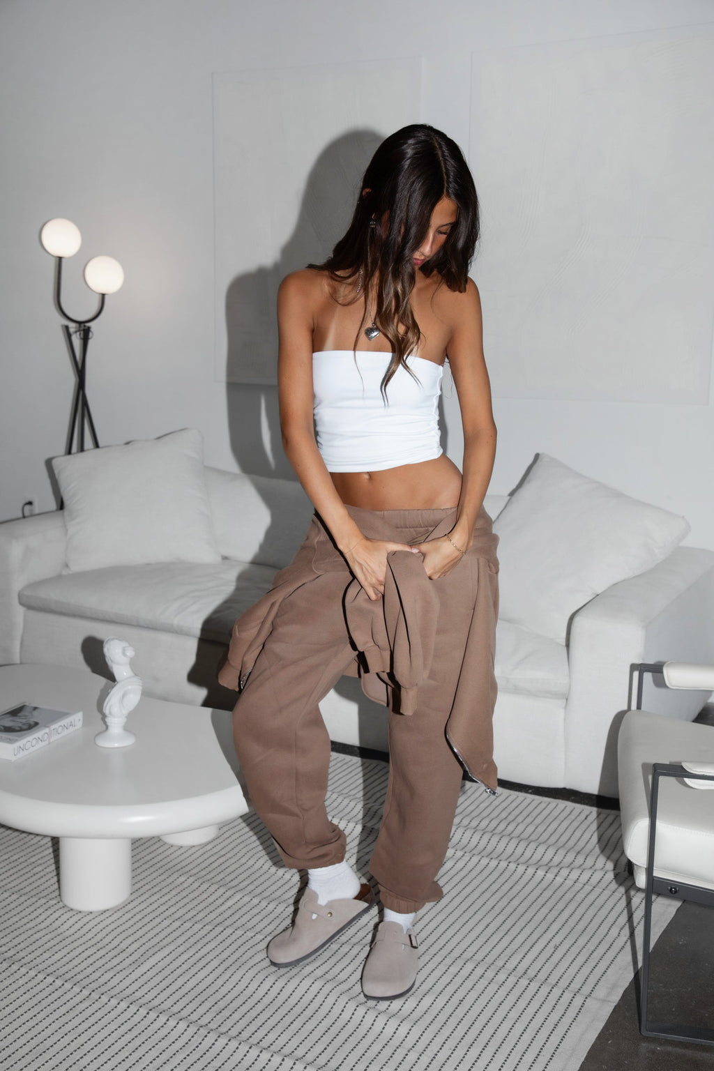 DOVE Plush Fleece High Waist Sweatpants