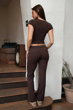 NYLEE Soft Span Jersey Yoga Wide Leg Pants
