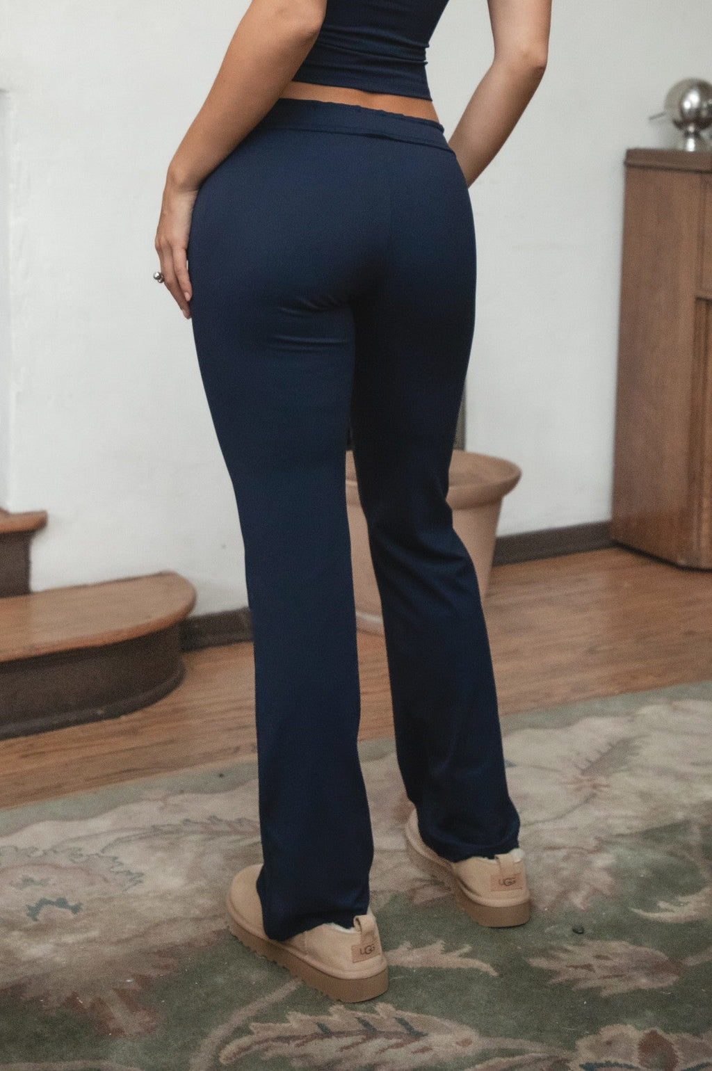NYLEE Soft Span Jersey Yoga Wide Leg Pants