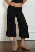 SORA Fold Over Low Rise Wide Leg Leggings