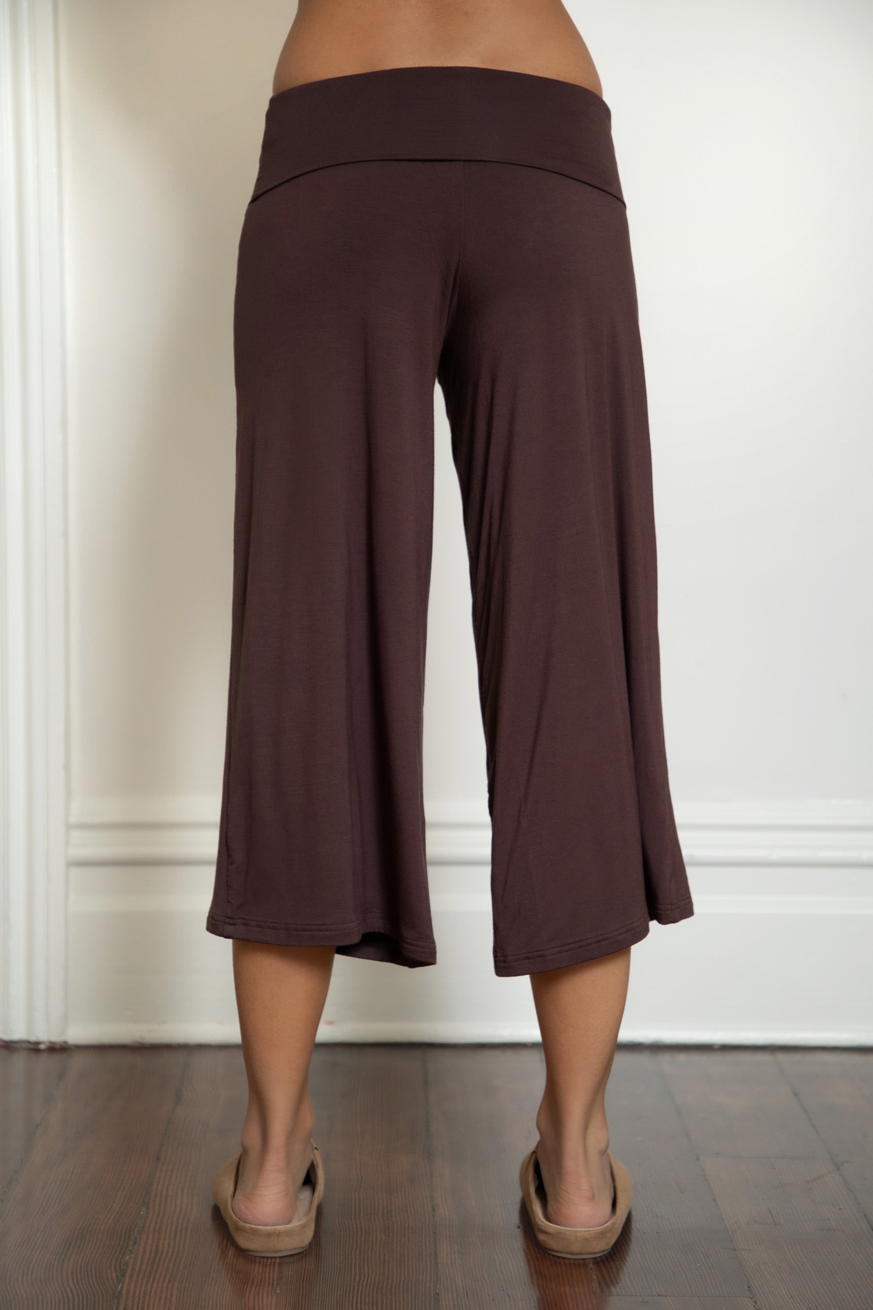 SORA Fold Over Low Rise Wide Leg Leggings