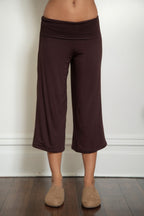 SORA Fold Over Low Rise Wide Leg Leggings