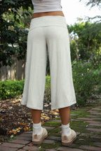 SORA Fold Over Low Rise Wide Leg Leggings