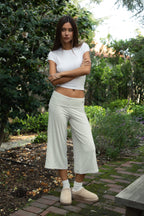 SORA Fold Over Low Rise Wide Leg Leggings