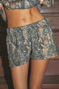 BAYOU Dark Camo Cloud Fleece Mid Rise Shorts