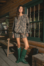 BAYOU Dark Camo Cloud Fleece Mid Rise Shorts