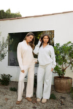 MALORA Sweater Knit Wide Leg Lounge Pants