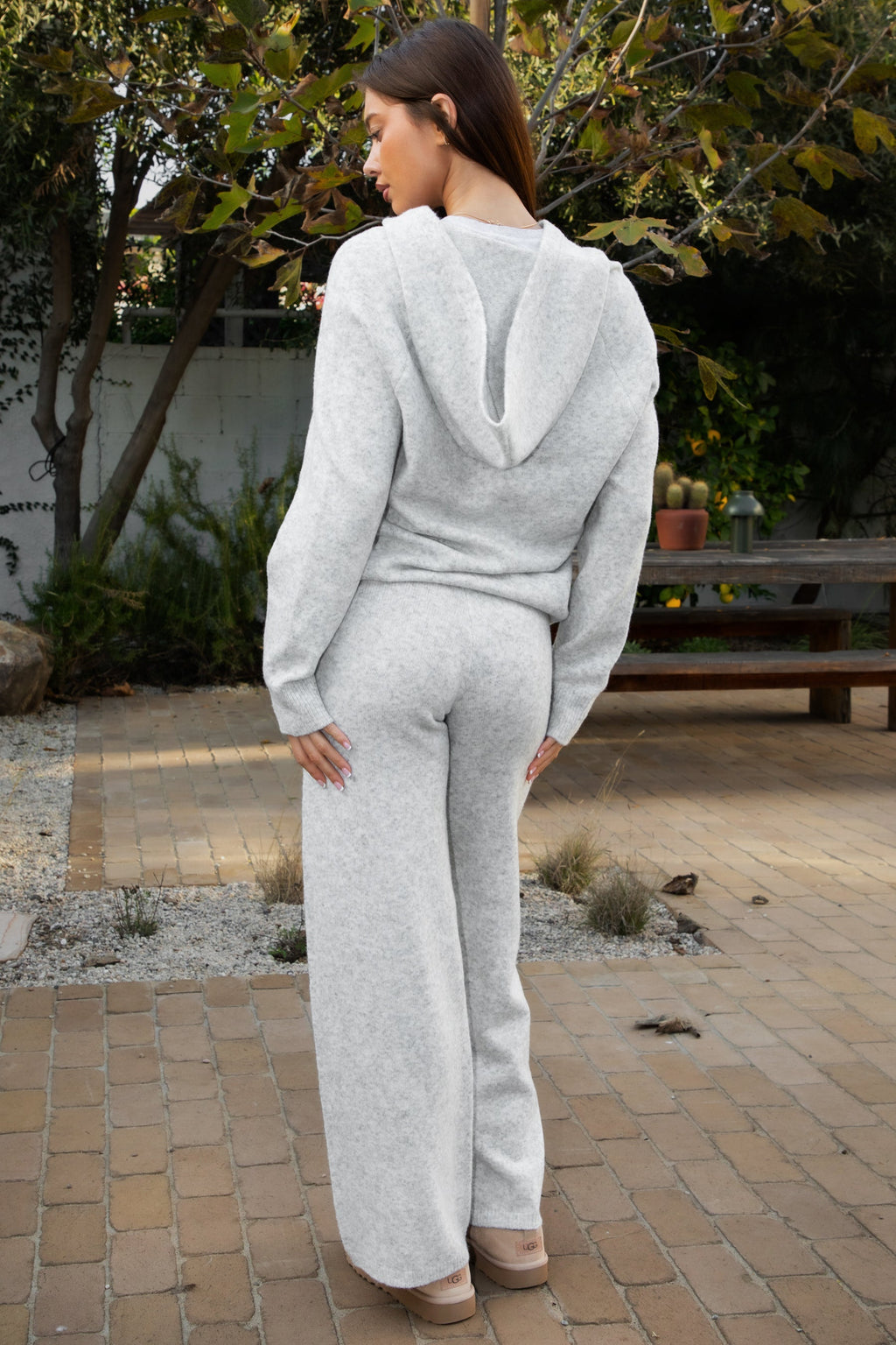 MALORA Sweater Knit Wide Leg Lounge Pants