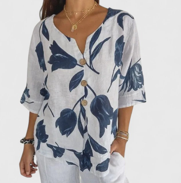 Isabel | Chic Floral Pattern Blouse for Special Occasions