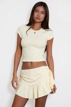 NYLEE Soft Span Stretch Ruffled Mini Skort