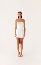 Siren Beaded Sequin Mini Dress - White