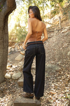 SIENNA Eyelet Suede Halter Top