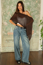 SOLEI Lightweight Sheer Sweater Knit Cape