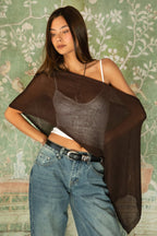 SOLEI Lightweight Sheer Sweater Knit Cape