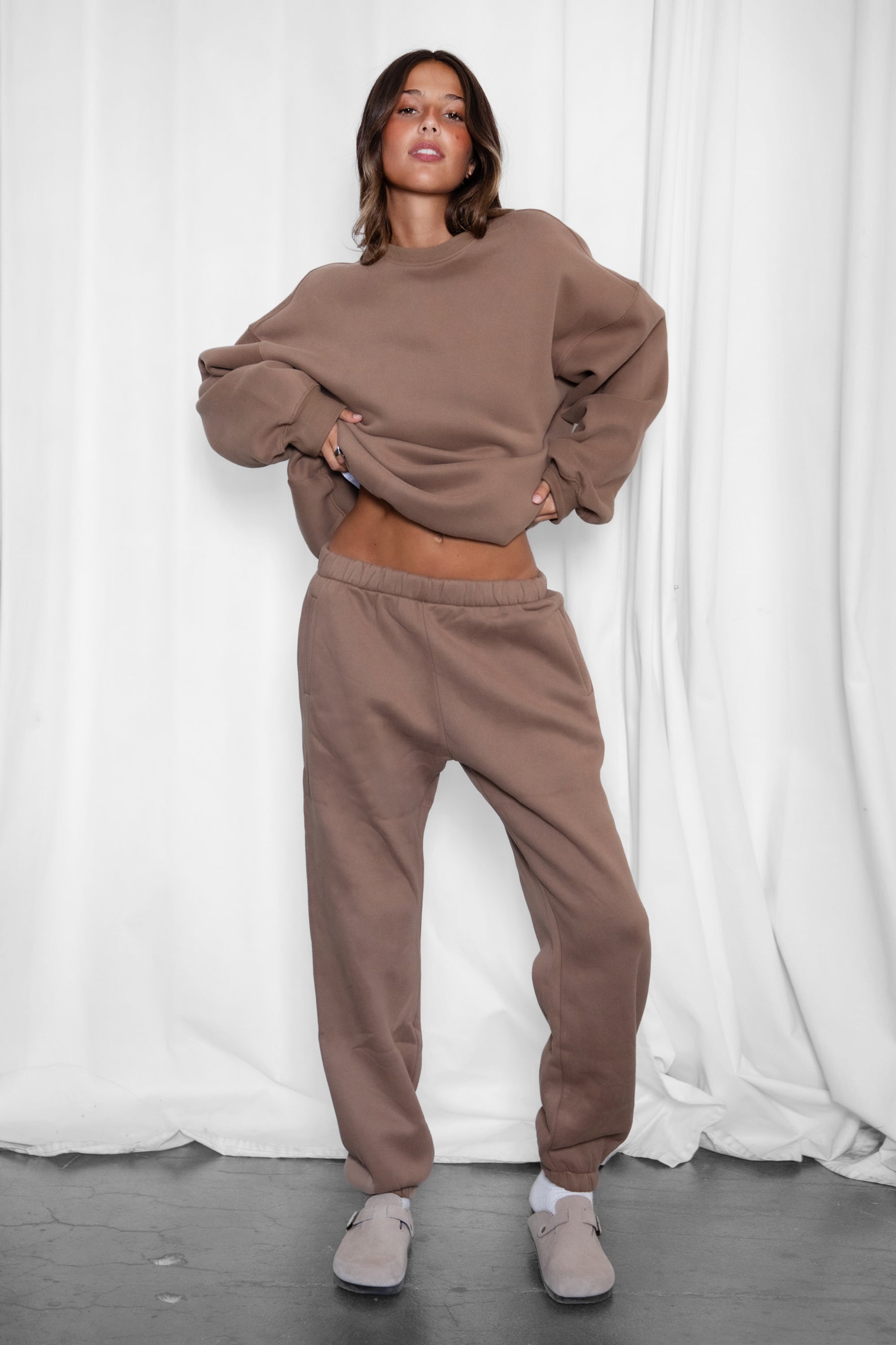 DOVE Plush Fleece High Waist Sweatpants