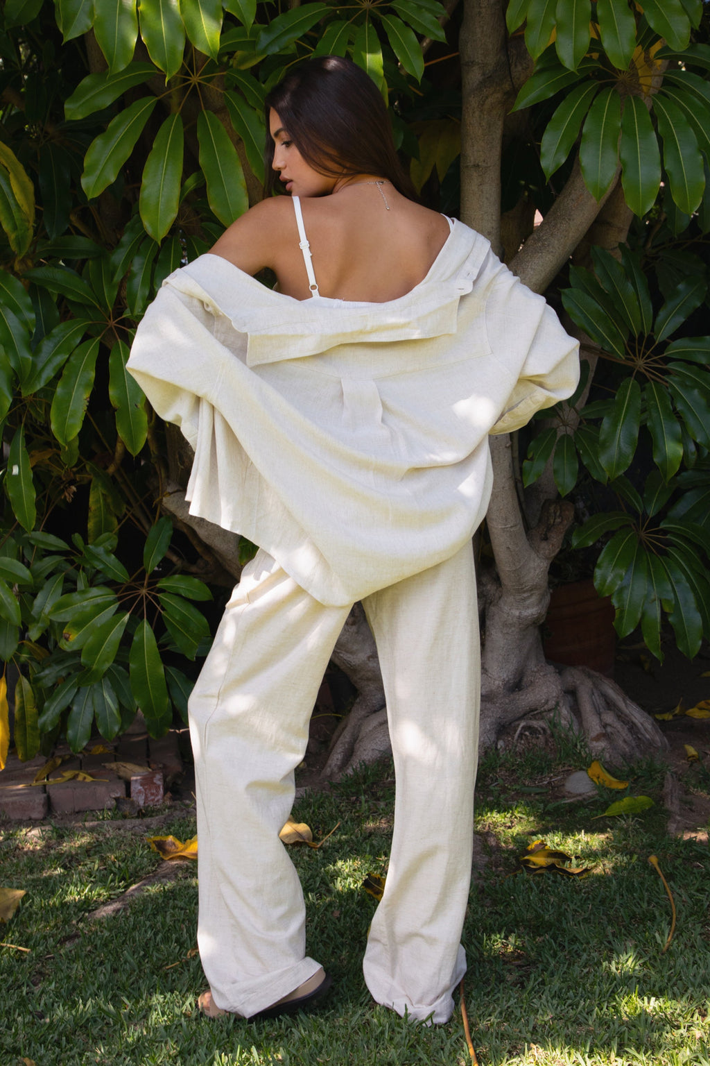 WALES Classic Oversized Linen Blend Shirt