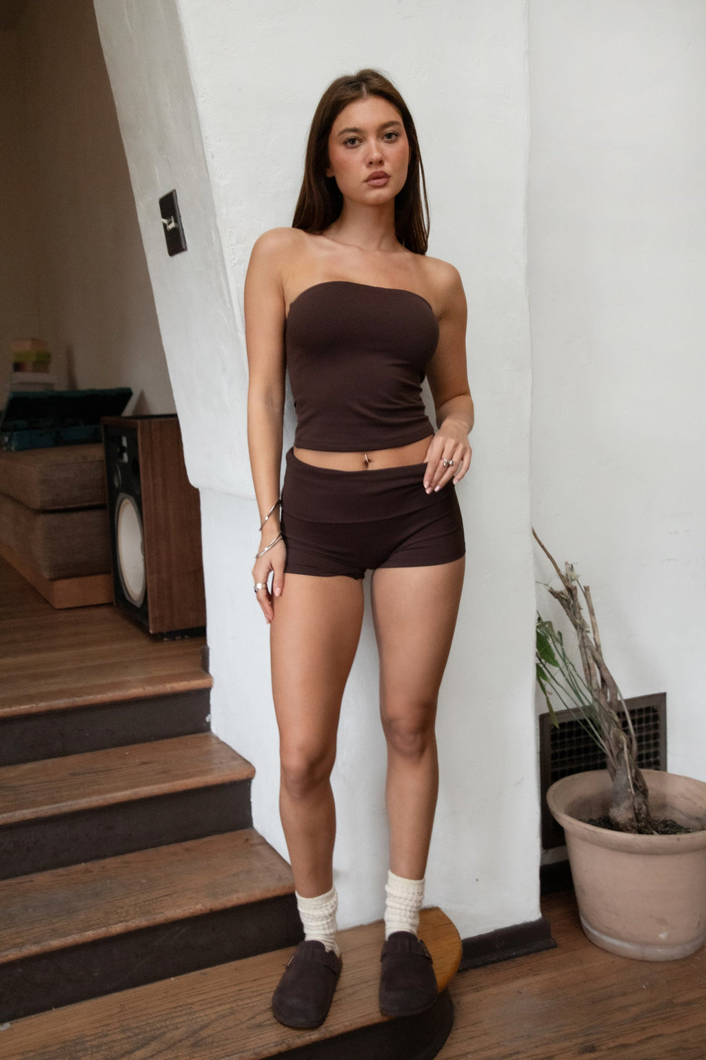 NYLEE Soft Span Jersey Yoga Tube Top