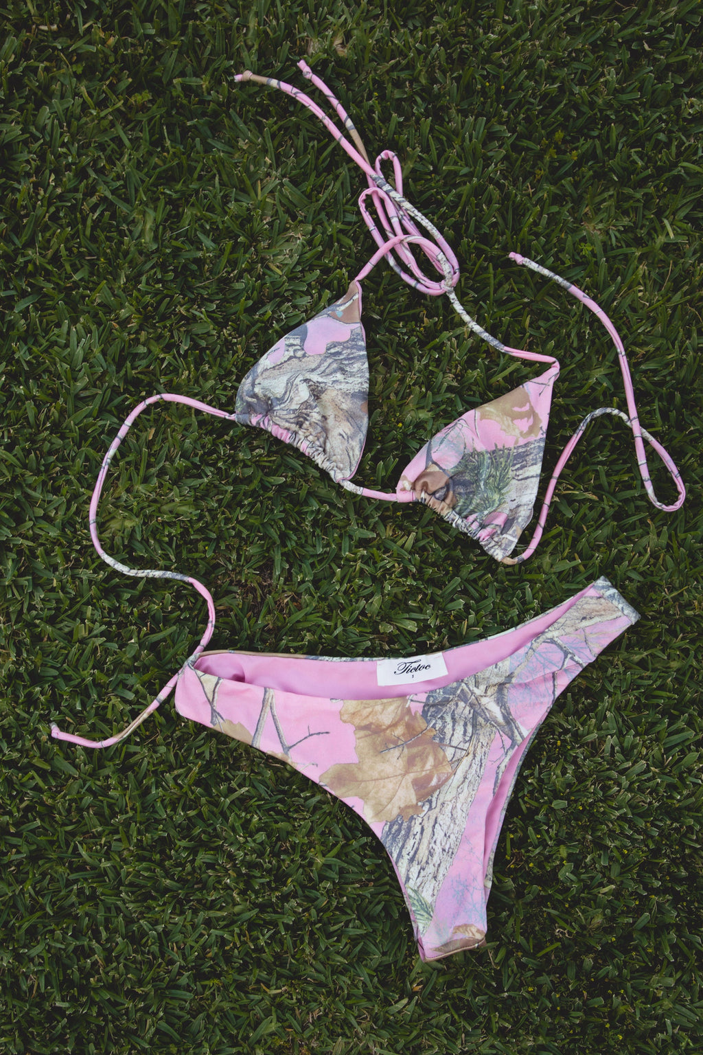 Daniela Camo Print Triangle Bikini Set