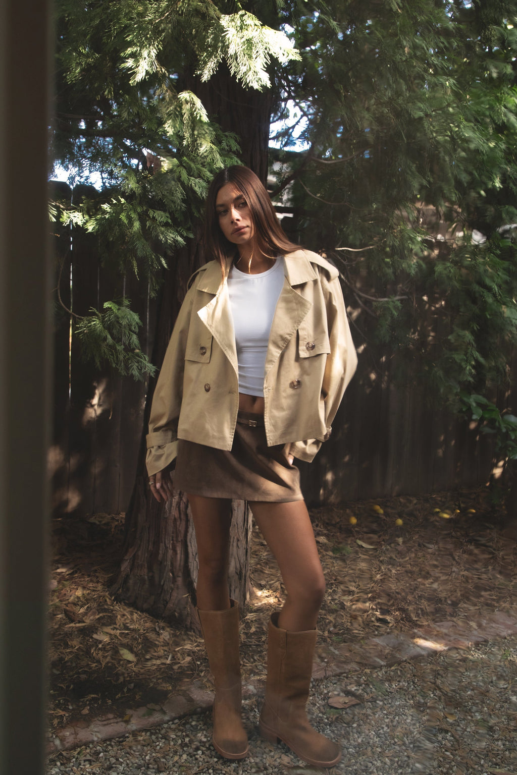 MARAIS Oversized Cropped Trench Jacket