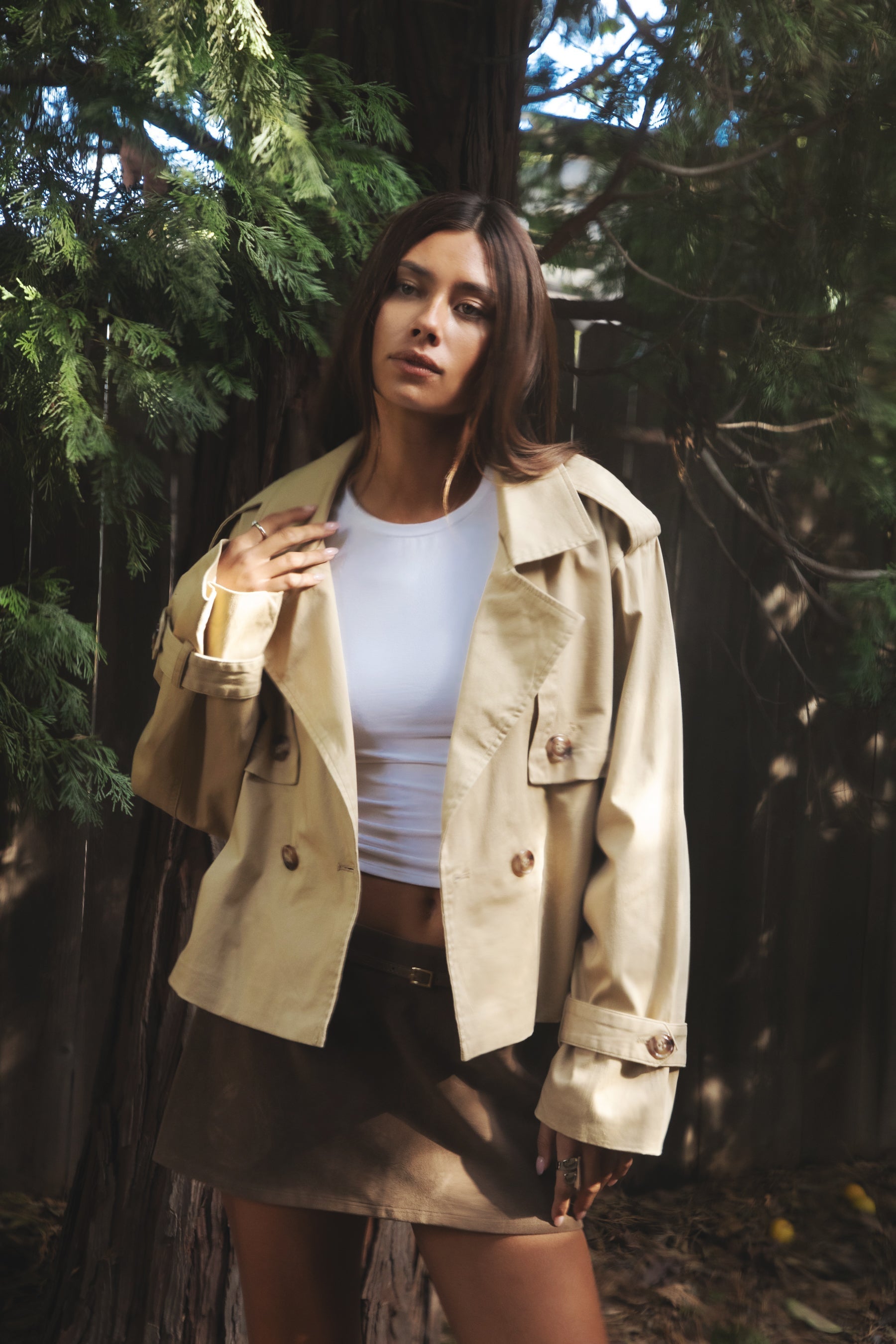 MARAIS Oversized Cropped Trench Jacket