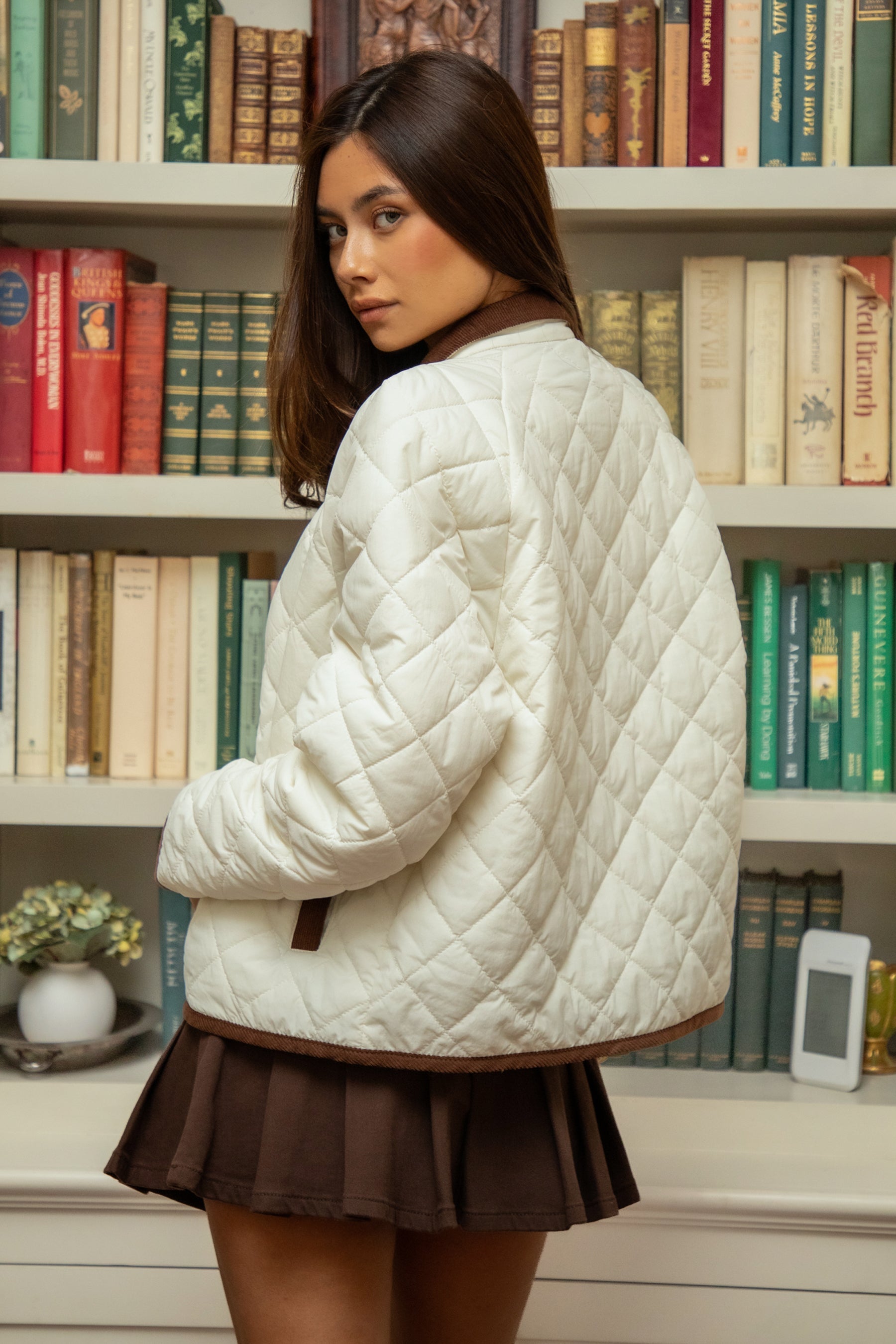 SORELL Quilted Contrast Collar Jacket