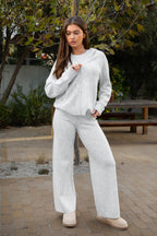 MALORA Sweater Knit Zip Up Lounge Hoodie