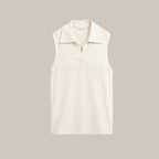 Chic Women’s Knit Top with Open Collar V-Neck