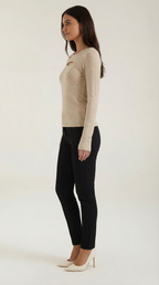 Barbara Chic Cutout Long-Sleeve Knit Top